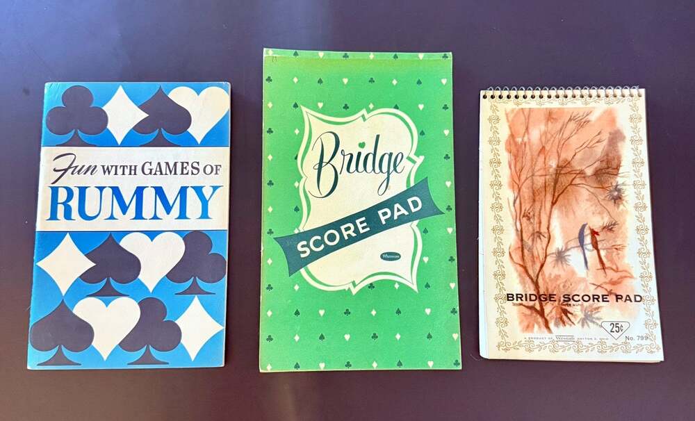 Lot of Vintage Bridge Score Pads And Rummy Game Instructions Booklet Golf Rules